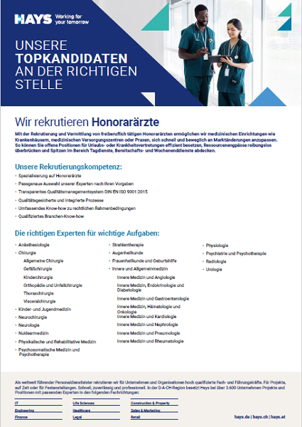 Healthcare Factsheet Honorarärzte