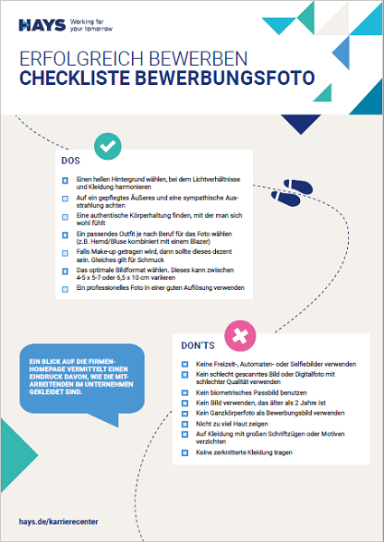 Checkliste Bewerbungsfoto