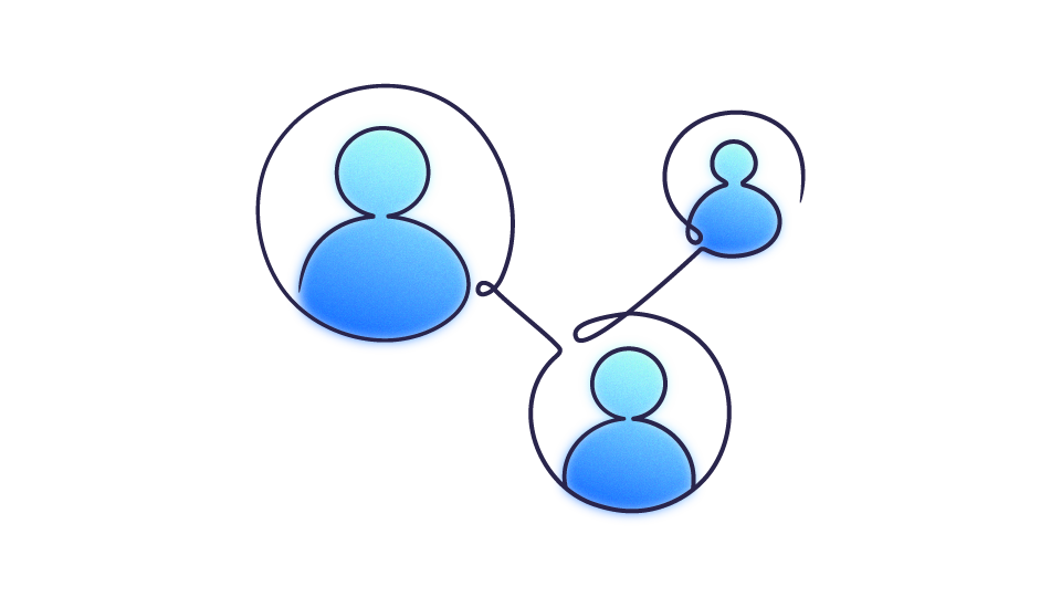 Icon - Silhouetten von drei Menschen